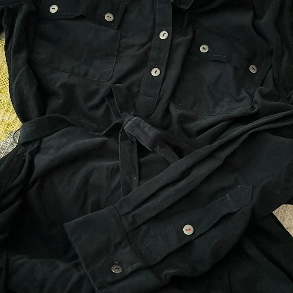 NWT Brooklyn Industries Navy Cedar Shirtdress Outer-space 100% Cotton Size Large - Picture 11 of 15